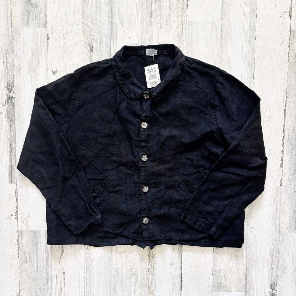 NWT CP Shades Black Linen Jacket Size M